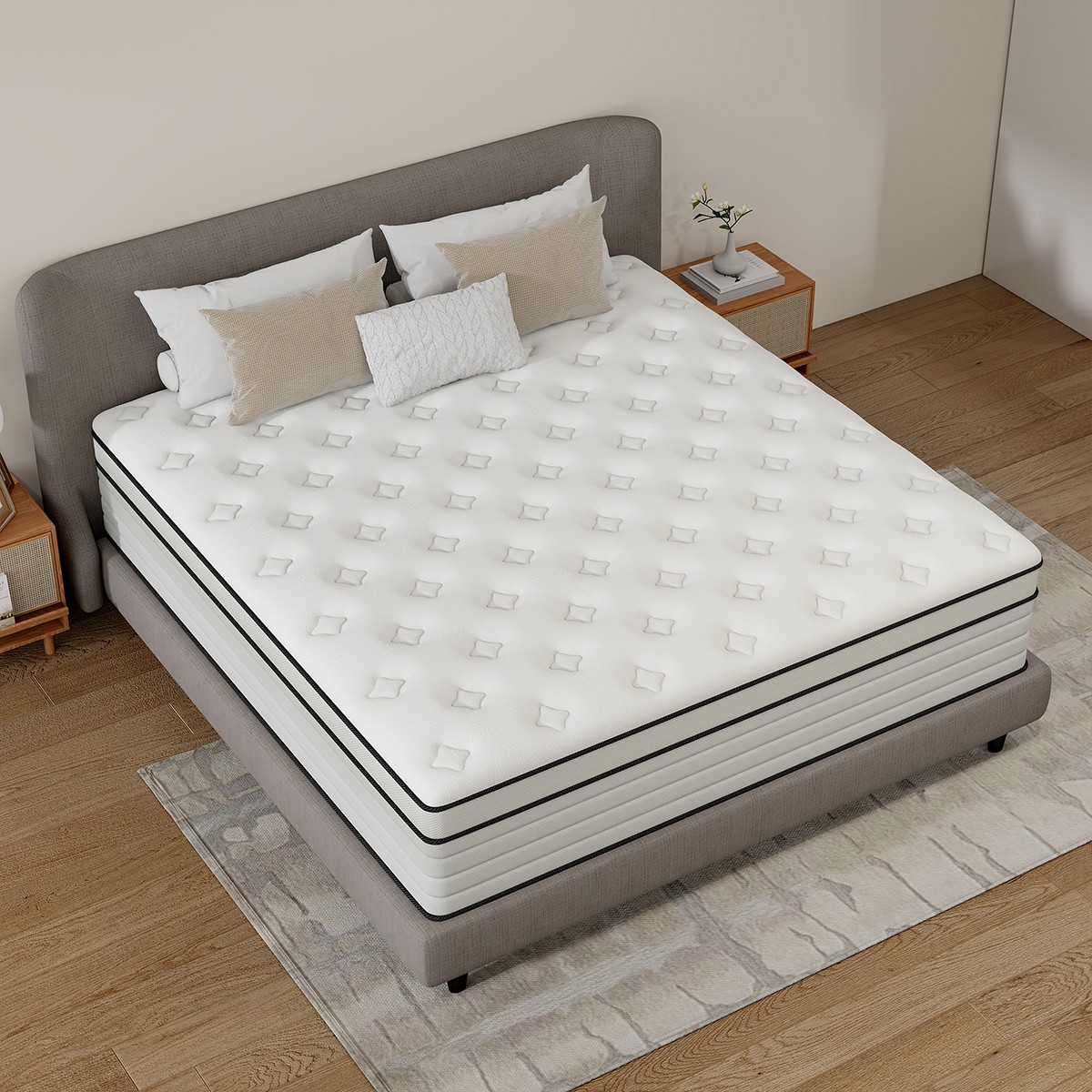 12/14 Inch Gel Memory Foam Hybrid Mattress Pocket Spring Twin Full Queen King