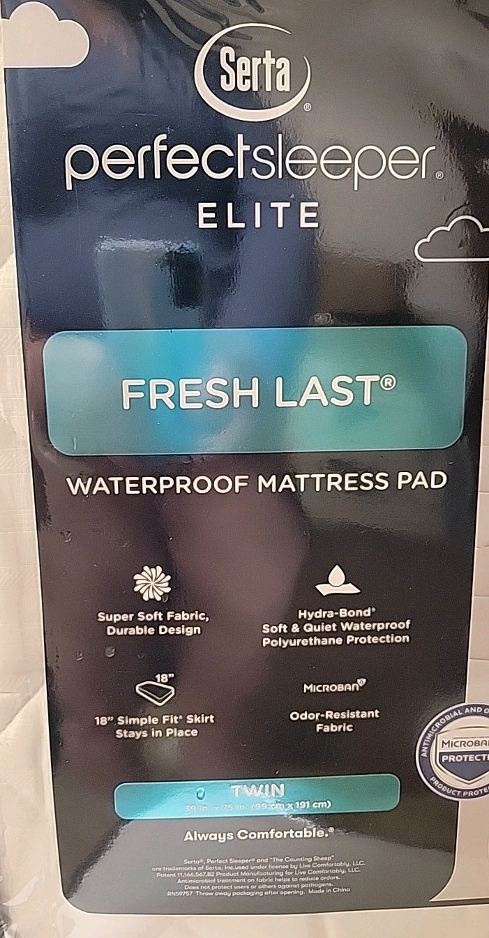 Twin Mattress Protector Serta Fresh Last Protection Pad Waterproof Odor Resist
