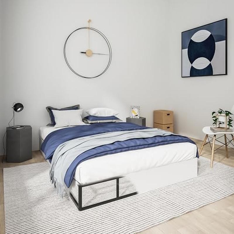 Metal Box Spring Queen Bed Heavy Duty Mattress Foundation Non Slip Easy Assembly