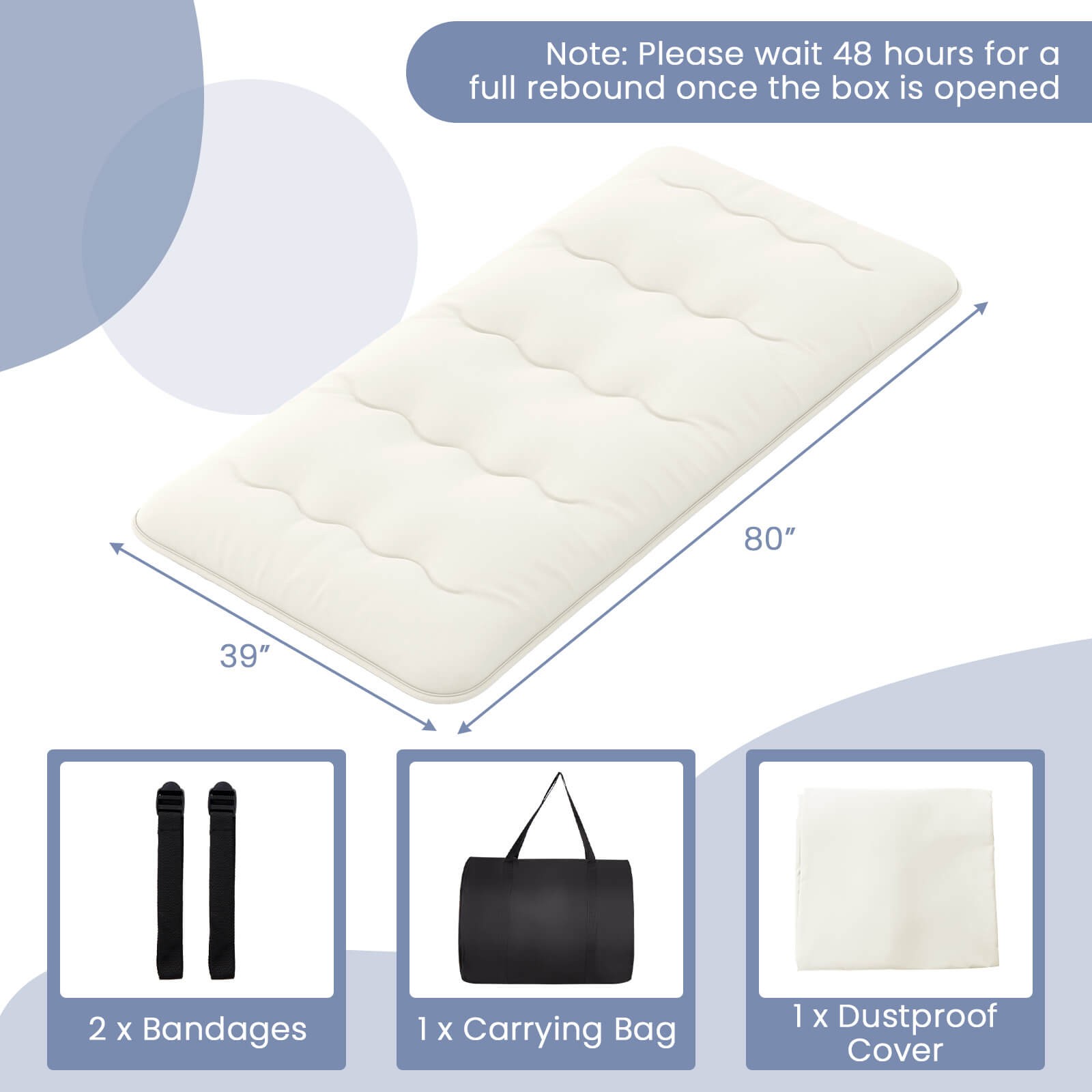 Twin Futon Mattress Japanese Sleeping Pad Lounge Bed w/ Washable Cover Beige