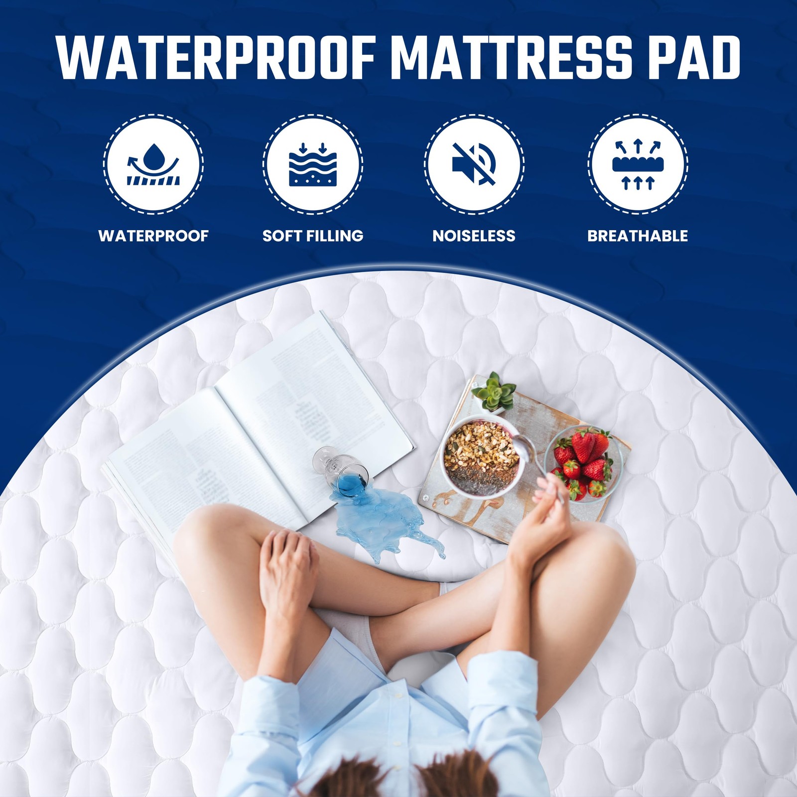 Utopia Bedding Waterproof Mattress Protector, Queen (Pack of 1), White