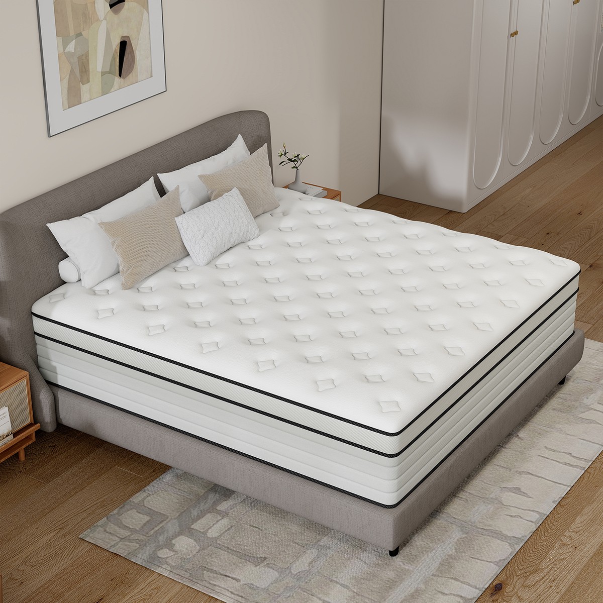 12/14 Inch Gel Memory Foam Hybrid Mattress Pocket Spring Twin Full Queen King