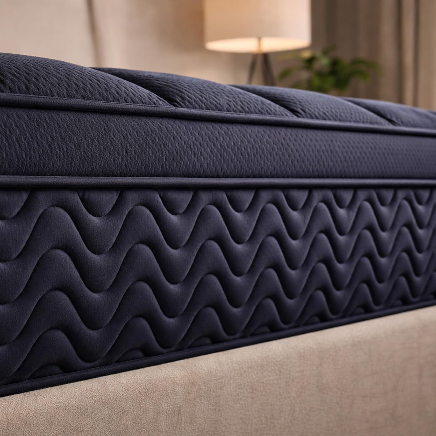 12 Inch Full Size Mattress 54”Wx75”L, Black Individual Pocket Spring Innerspring