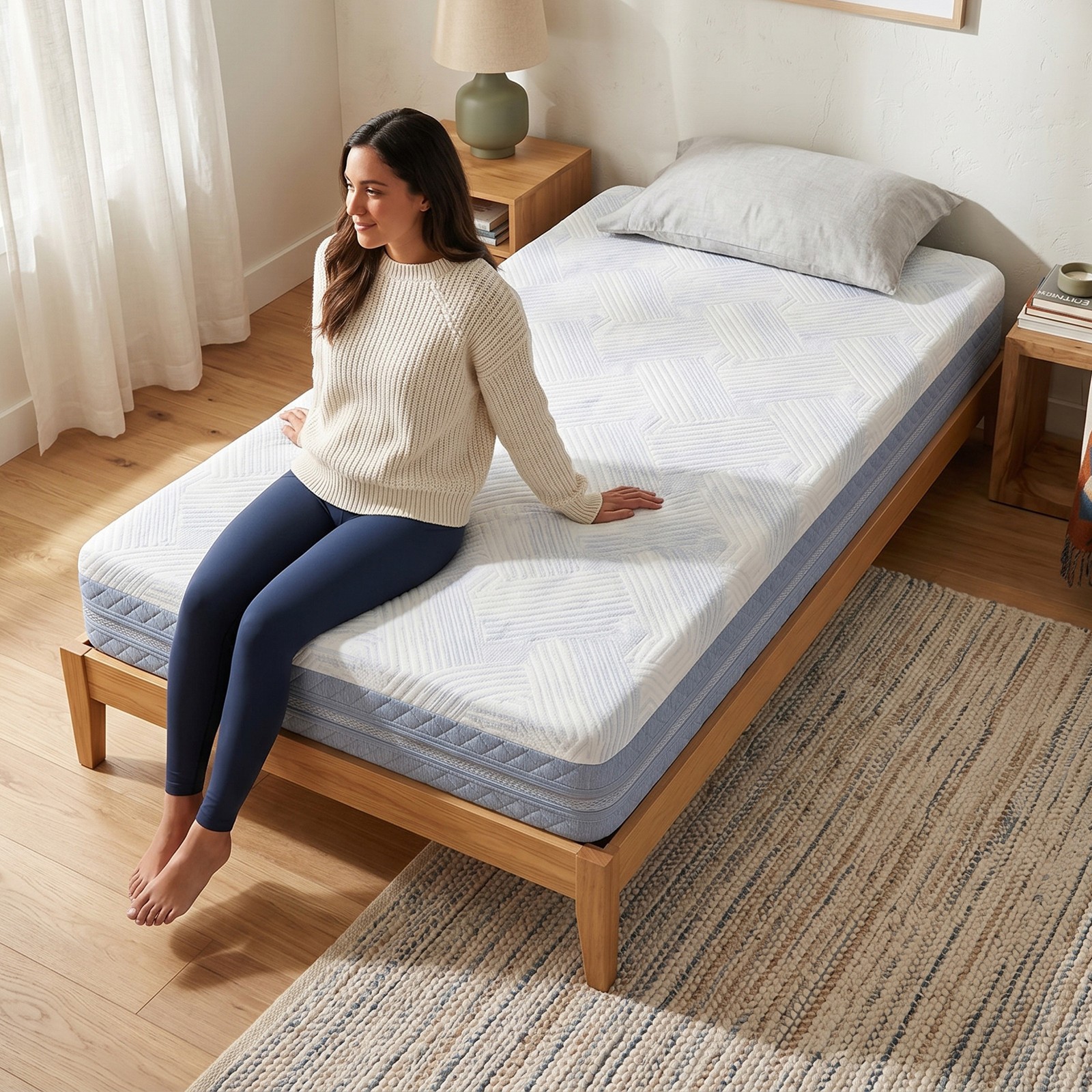 Twin Size Memory Foam Mattress High Density Foam Soft Feel & Stable Support Bed