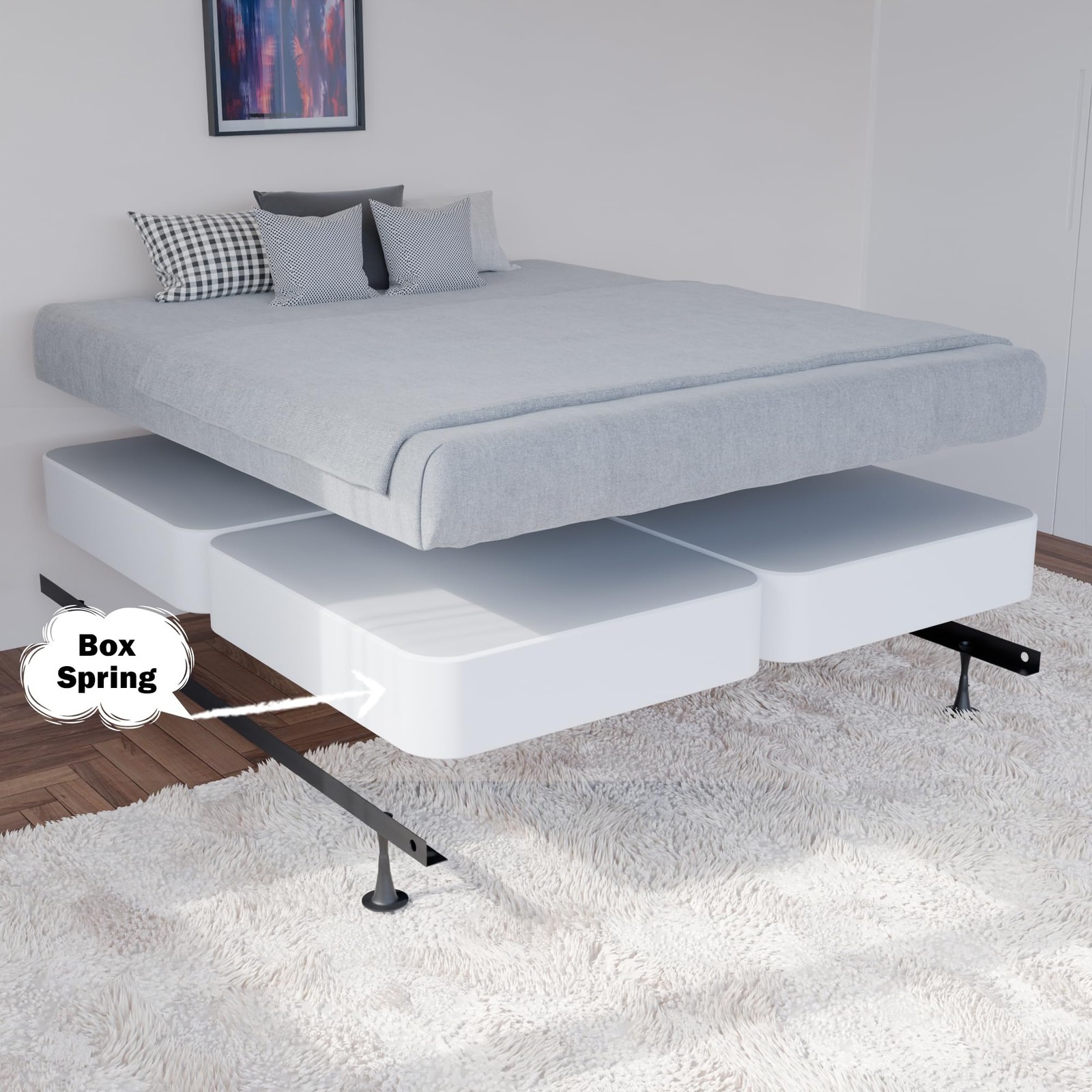 , 4-Inch Sturdy Spring for Mattress -Durable and Fully Assembled, Natural Woo…