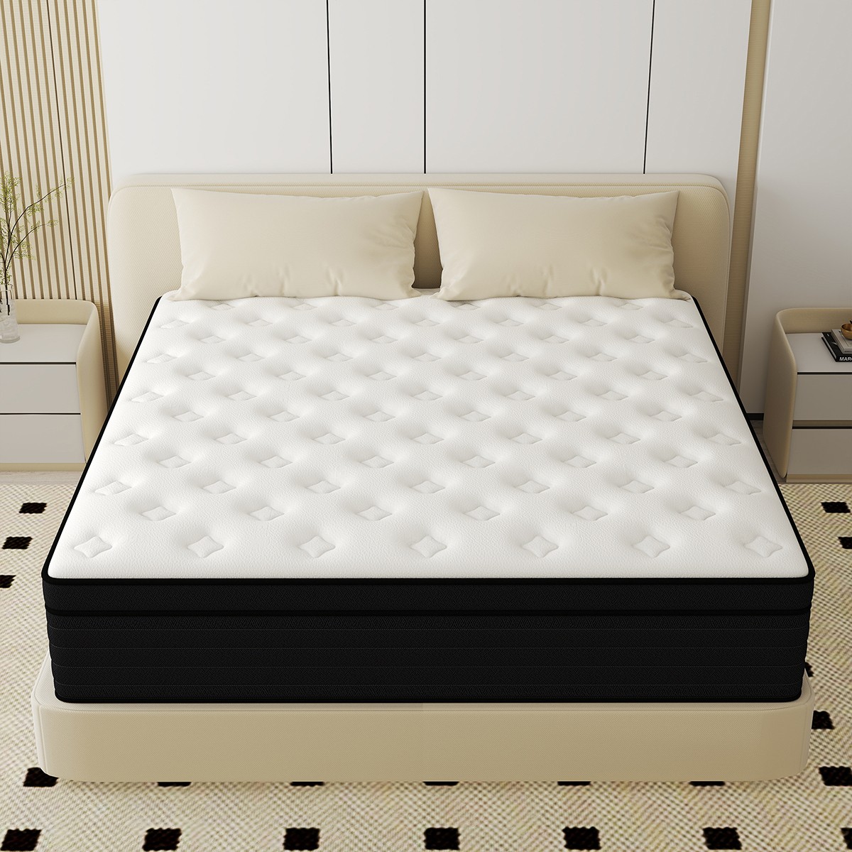 10/12/14 Inch Twin Full Queen King Mattress Hybrid Spring Memory Foam Bed in box
