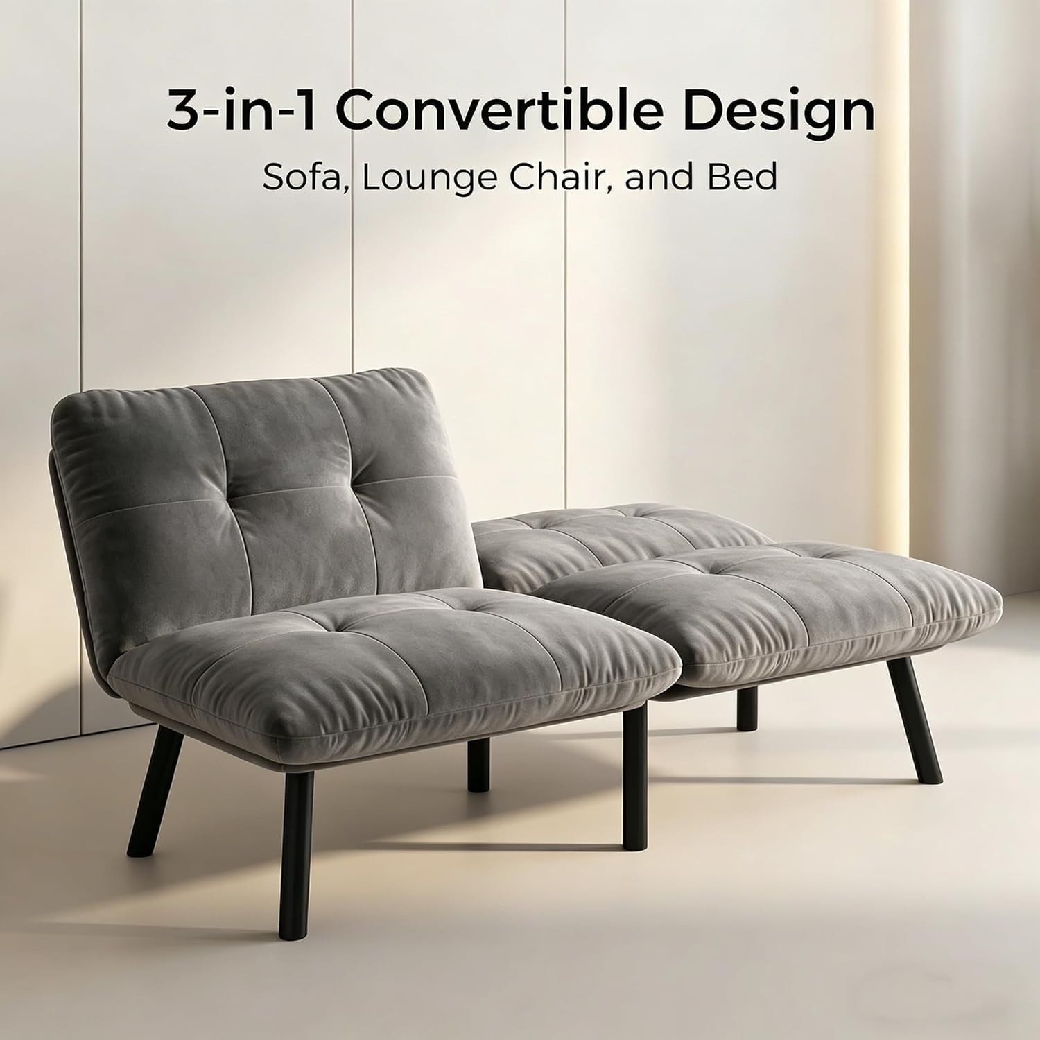Convertible Sofa Bed, Veet Loveseat Sleeper Couch with Adjustable