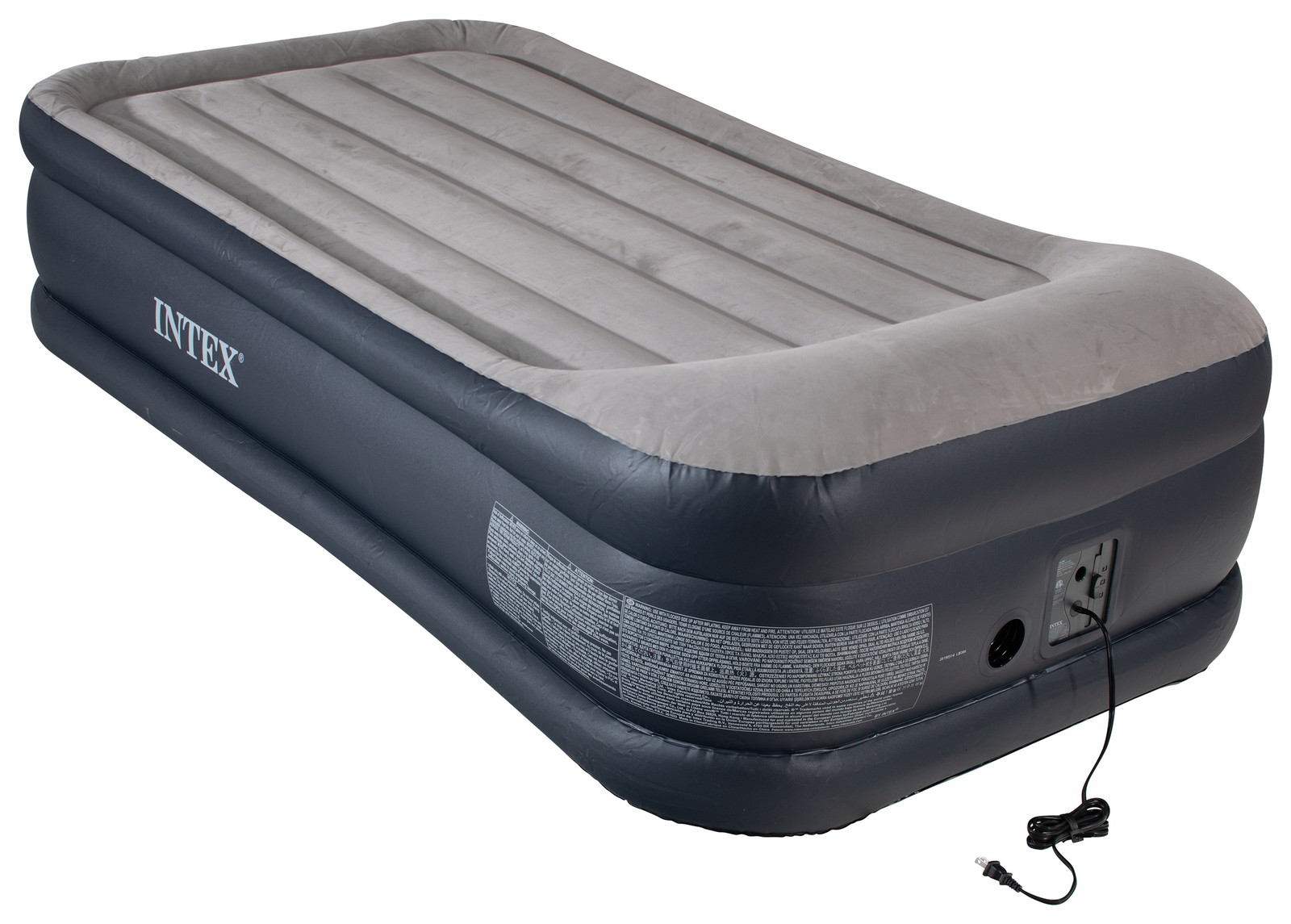 Intex 64131ED Dura Beam Deluxe Pillow Raised Airbed Mattress with Built In Pump,