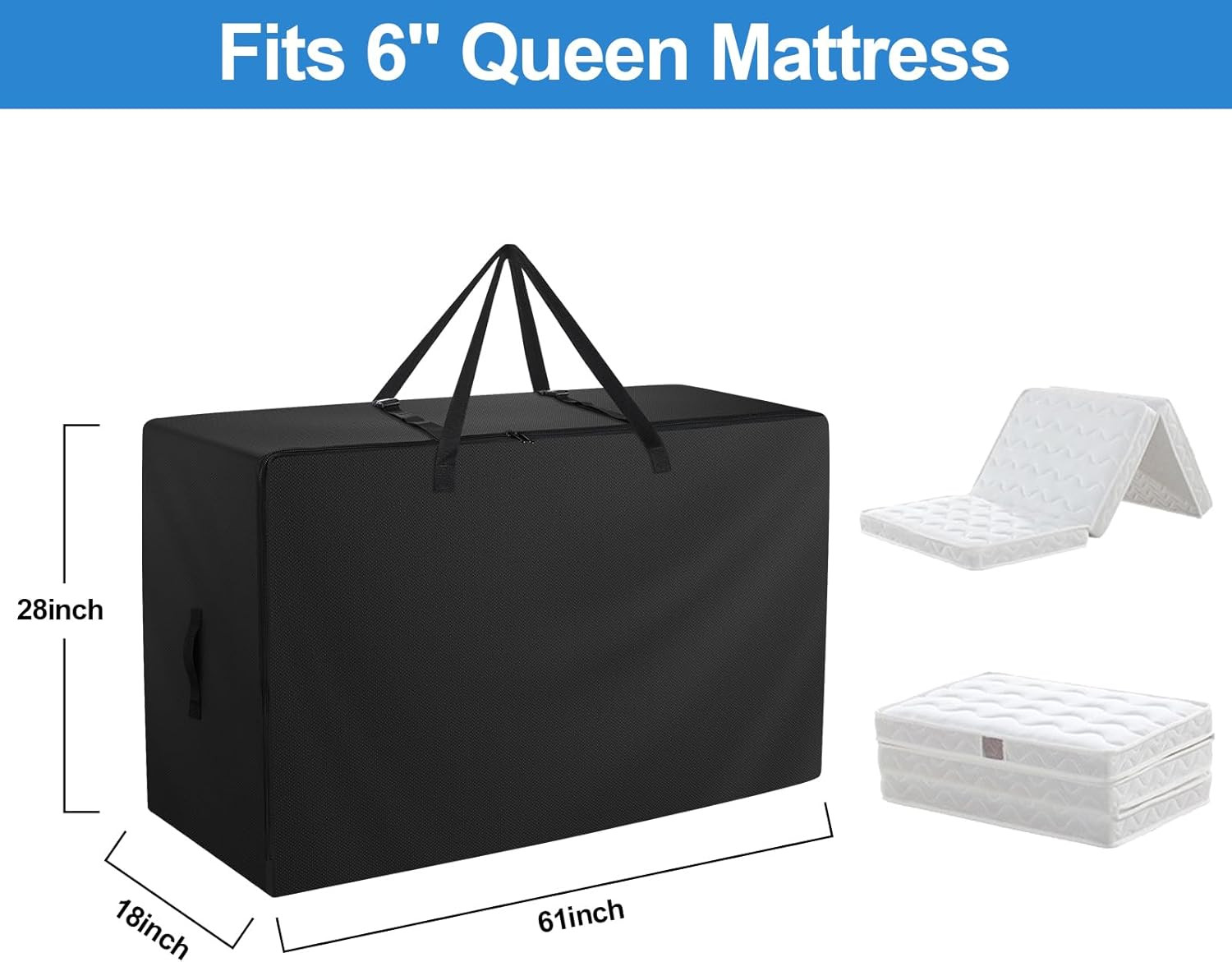 Folding Mattress Bag – 600D Oxford Cloth Heavy Duty Carry Case for Tri-Fold Gues