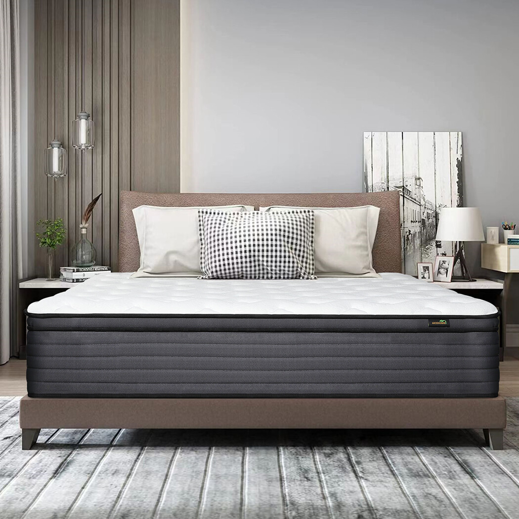 12″ King Size Mattress Breathable Hybrid Spring Medium Firm Mattresses in a box