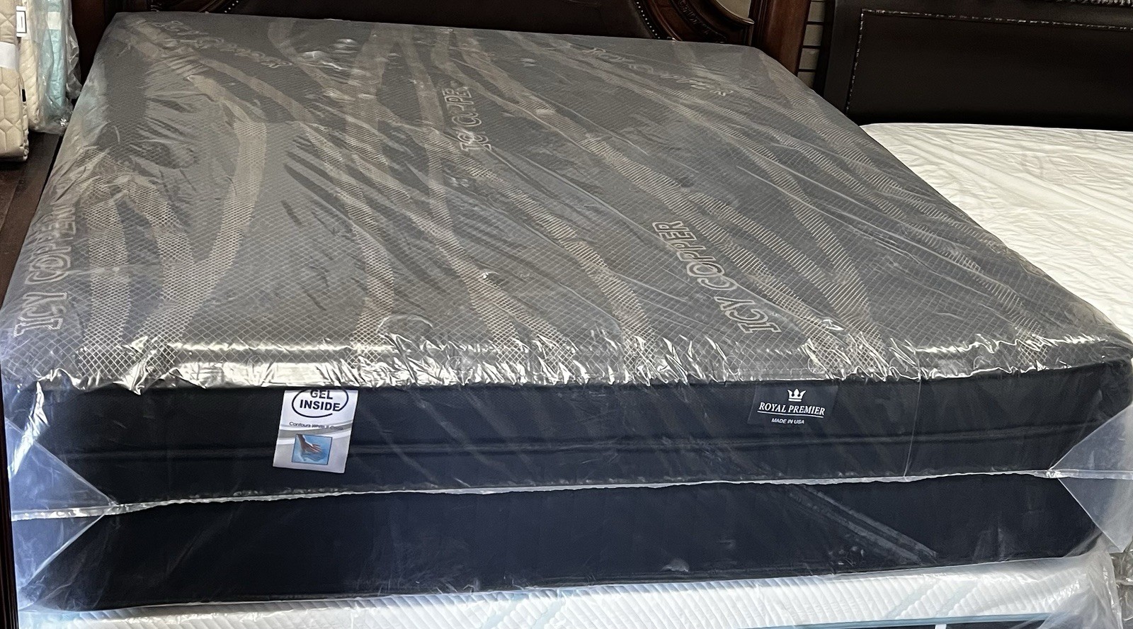 Royal Premier King Firm Gel Memory Foam Mattress 14in, Cooling, Black/Gray