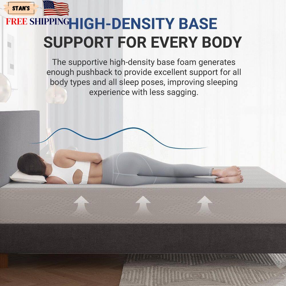 Classic King Medium Gel Memory Foam 12 In. in a Box with Cooling Night Sleep NEW