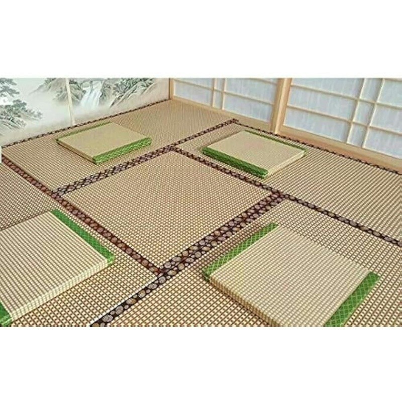 Durable Japanese Mini Tatami Mat 1 Inch Thick Handwoven Reed Futon Use