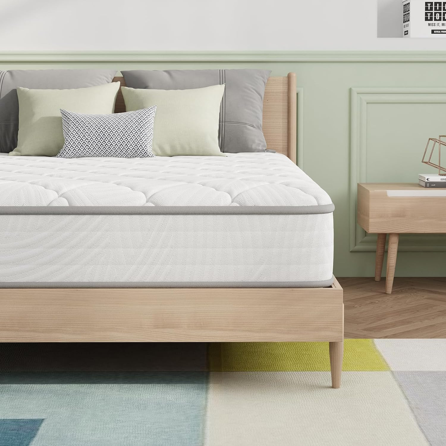 8 Inch Twin XL Hybrid Mattress Individual Pocket Springs for Motion Isolation &