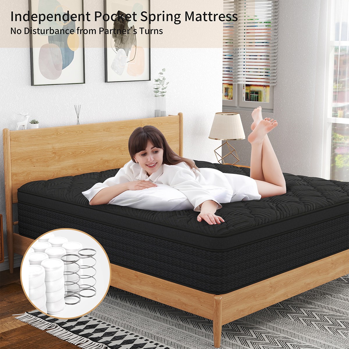 12″ 14″ Gel Memory Foam Hybrid Spring Mattress In a Box Twin Full Queen King