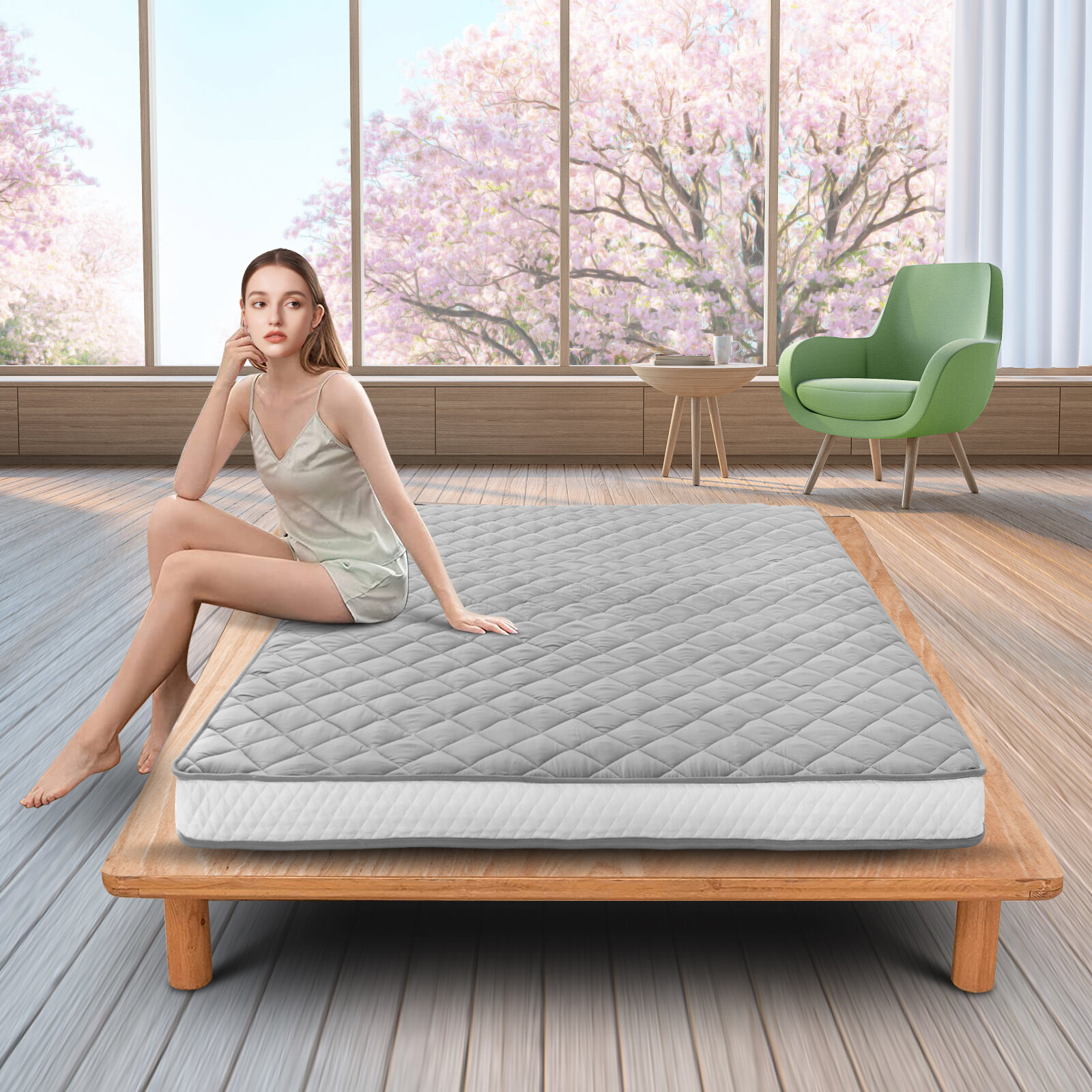 Roll Up Mattress Japanese Floor Mat Futon Mattress Foldable Tatami Sleeping Pad