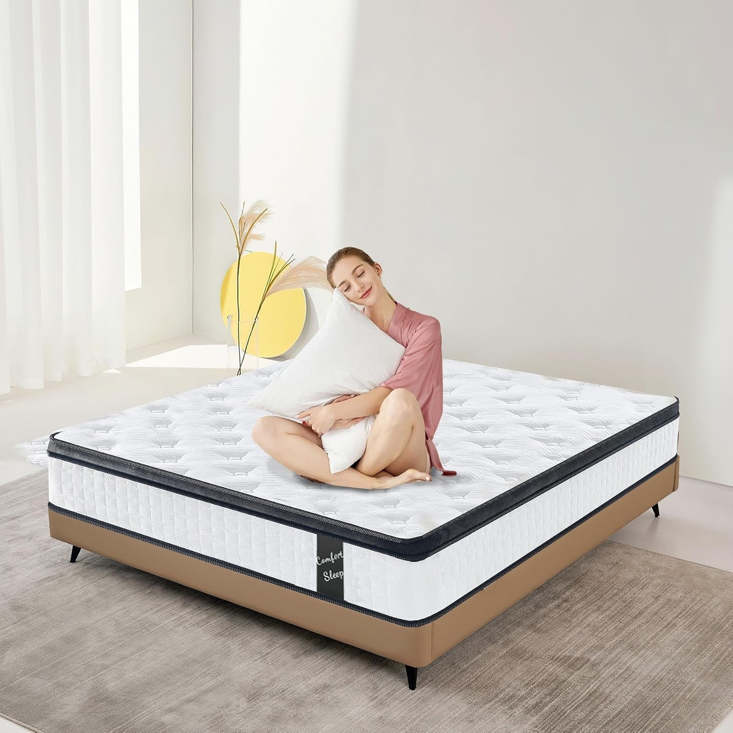 Queen 12 Inch Medium Firm Memory Foam Hybrid Mattress Pocket Spring Cooling