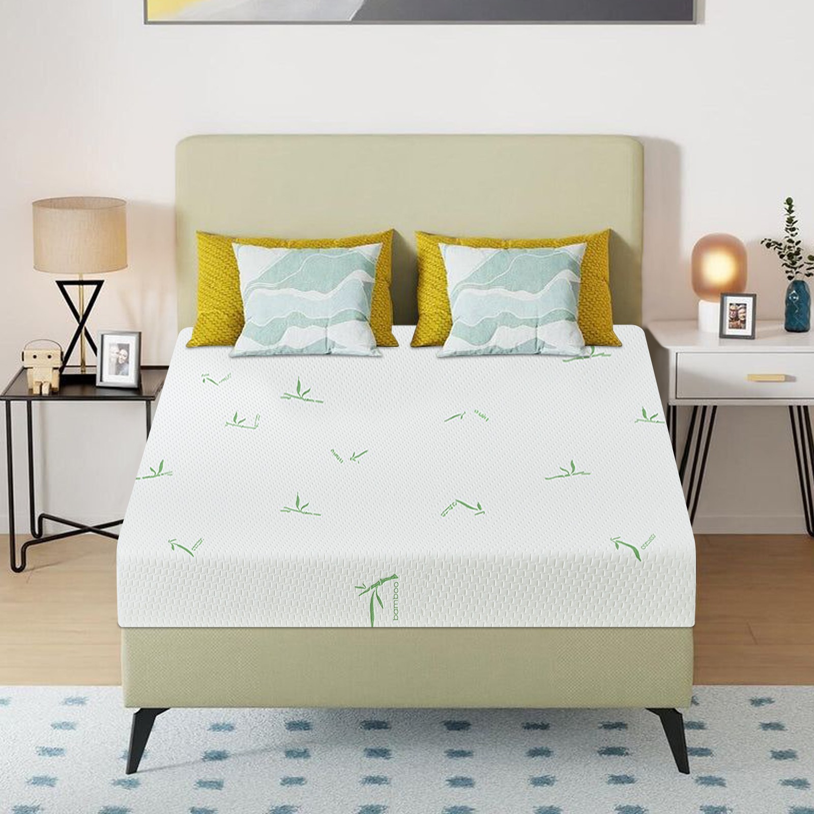5″ 6″ 8″ Gel Memory Foam Mattress with Breathable Bamboo Fabric Removable Cover