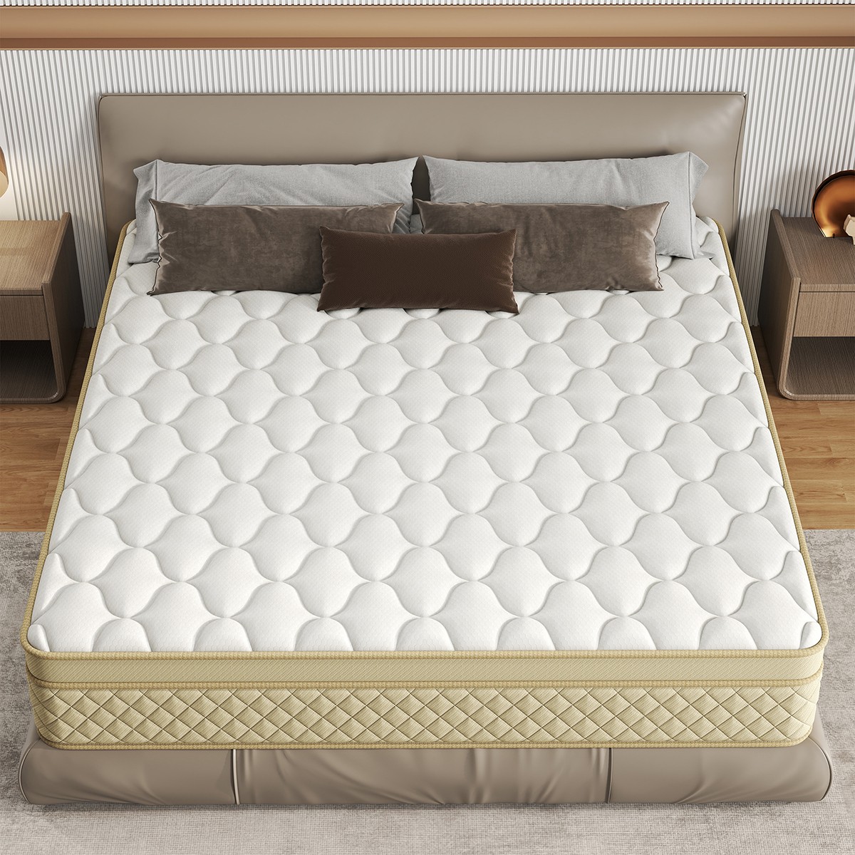 14 Inch Queen Size Hybrid Mattress Gel Memory Foam Pocket Springs Medium Firm