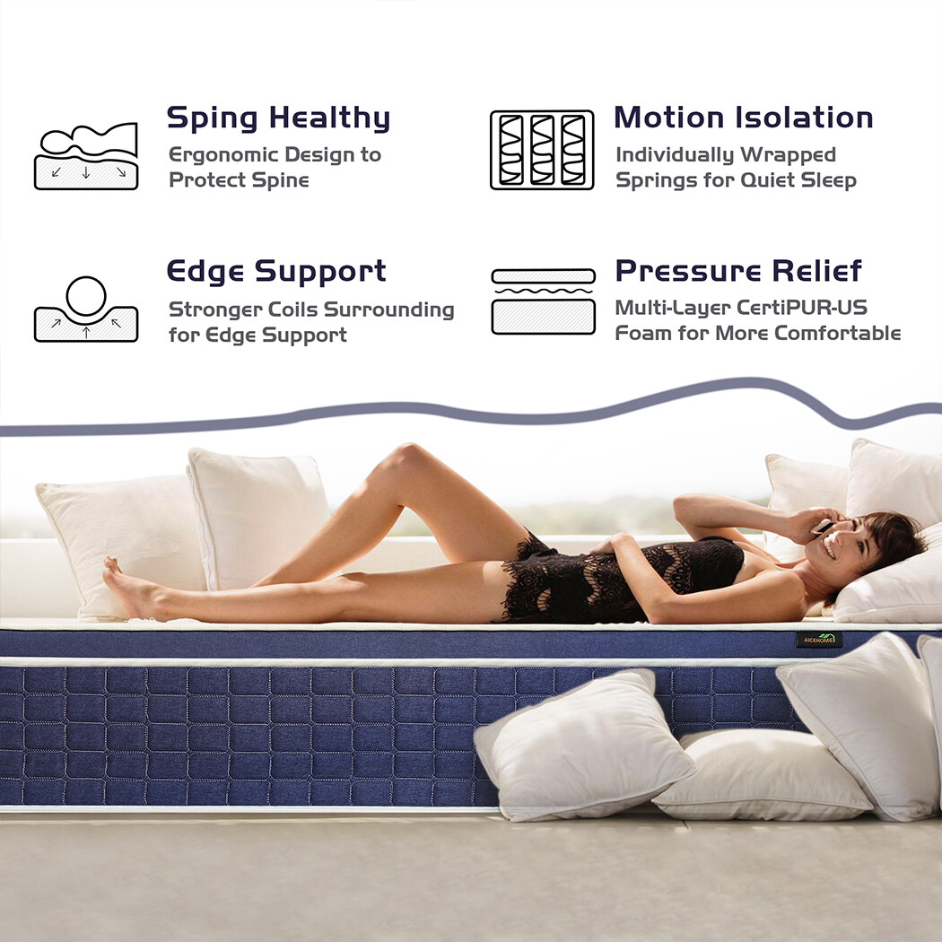 14/12/10 Inch Gel Memory Foam Hybrid Mattress Medium Twin Full Queen King Size