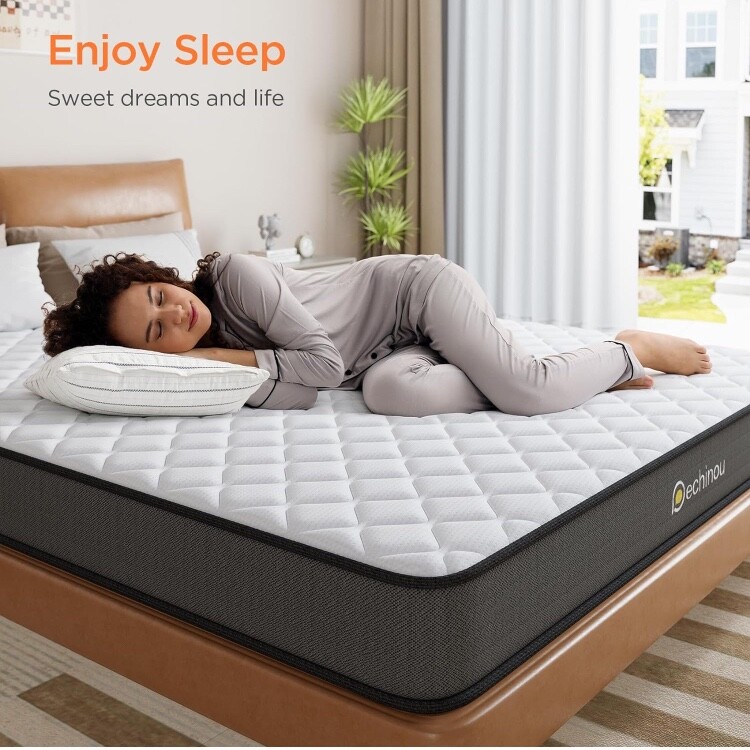 mattress full black and white