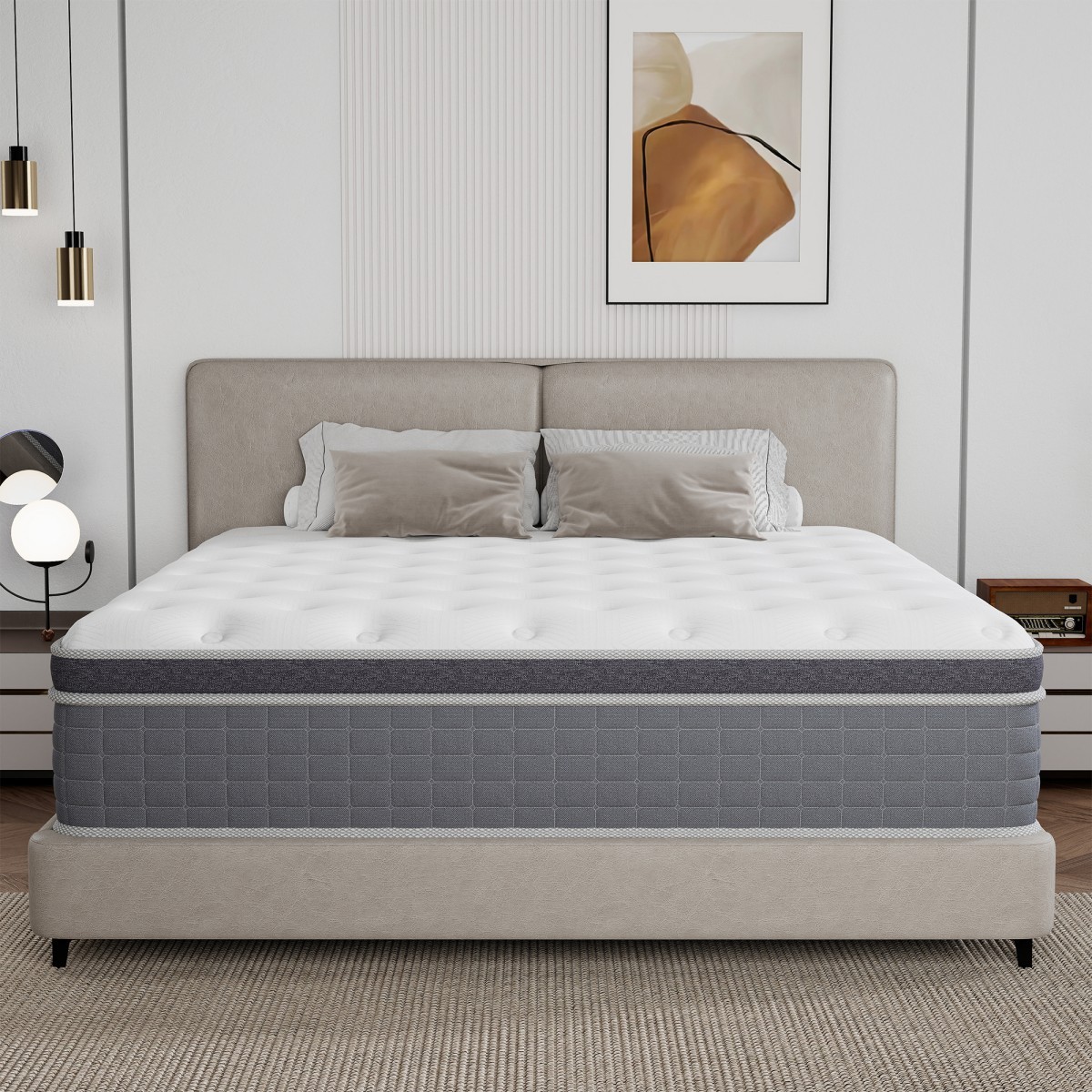 12″/14″ Twin Full Queen King Size Mattress Hybrid Foam Pocket Coils Bed In a Box