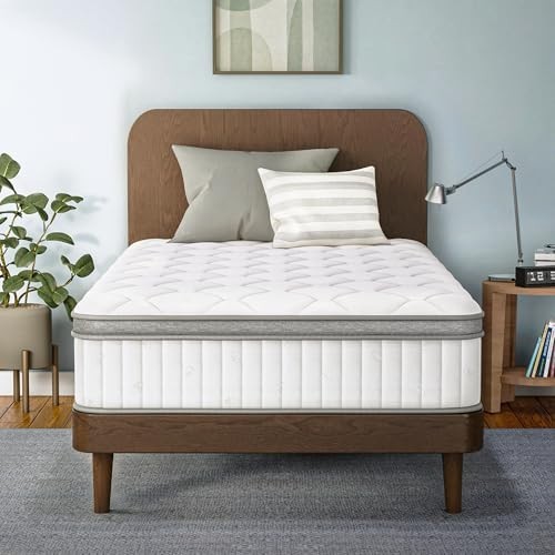 10″ Twin Mattress – Cooling Gel Memory Foam & Pocket Spring Hybrid, Medium Firm,
