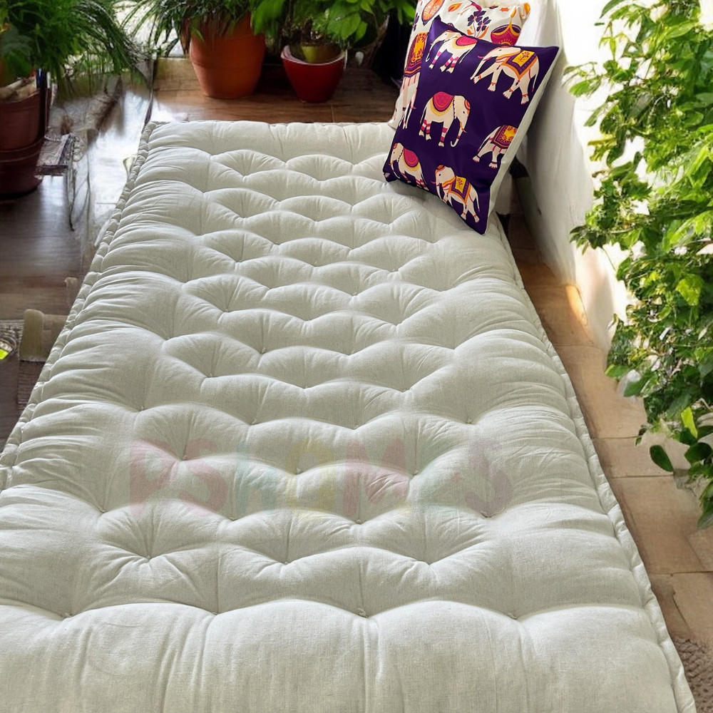 3x6ft Certified Organic Sag free white single size cotton mattress 72x36inches