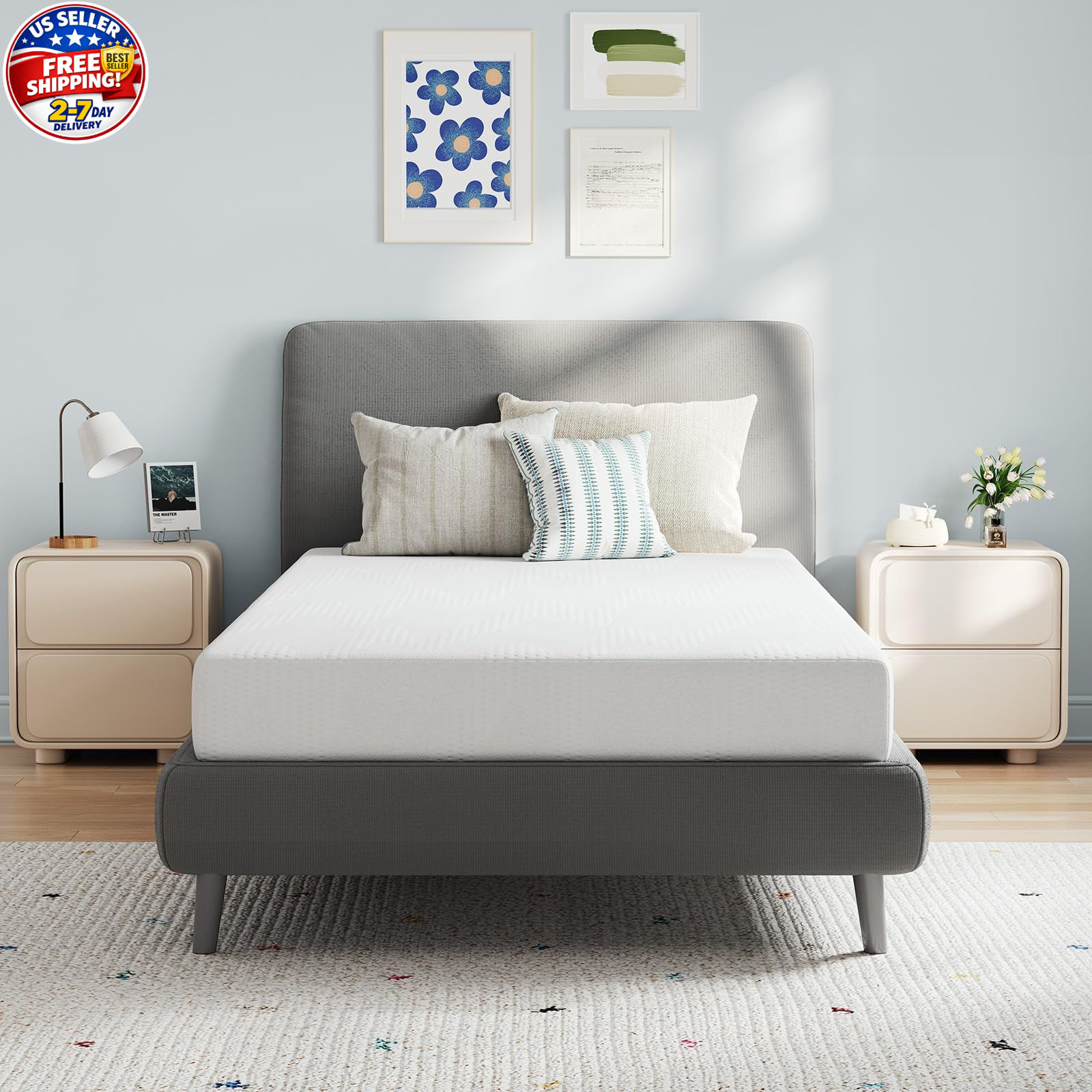 Twin Mattress, 5 Inch Twin Size Mattress for Kids, Gel Memory Foam Mattresses fo