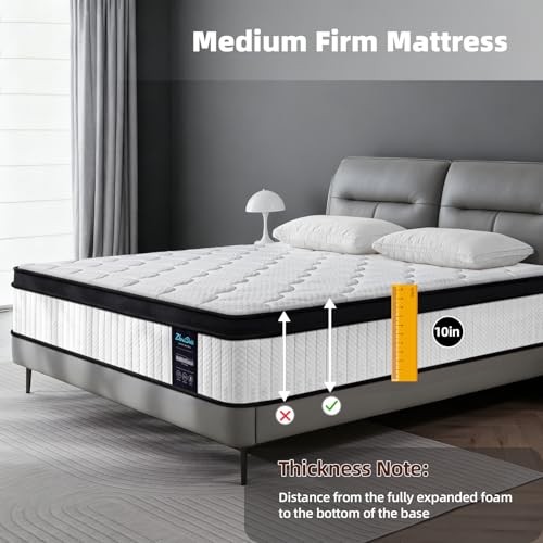 Twin Mattress 10 Inch Medium Firm Hybrid Mattress Twin Size Twin 10 INCH White