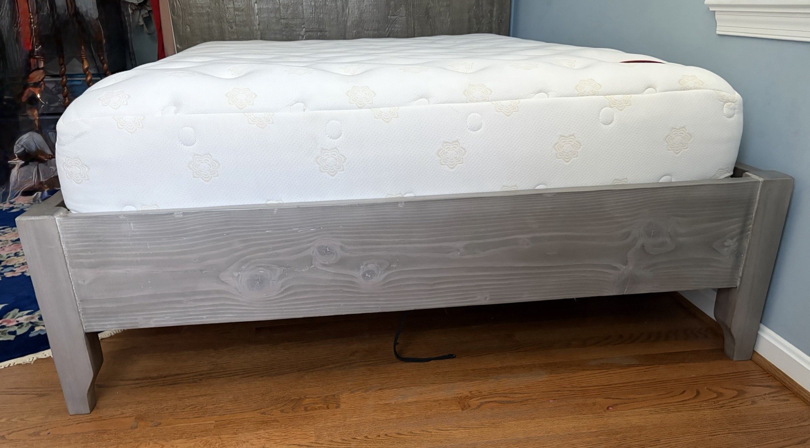 Solid Wood Queen Handmade Bed and Prana Sleep Vinyasa Memory Foam Mattress