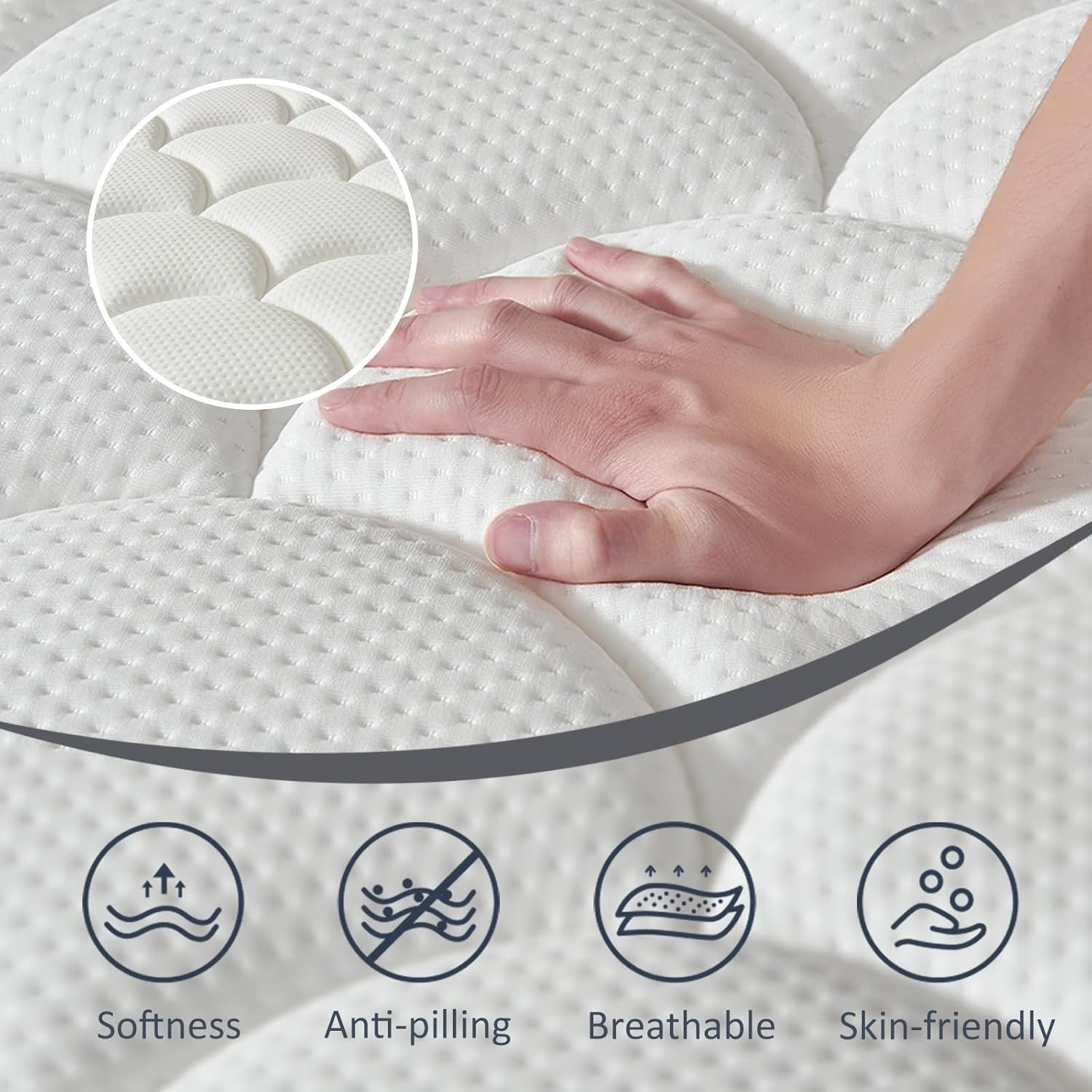 12 Inch Queen Mattress in a Box, Medium Firm Hybrid Mattress with Pocket Springs