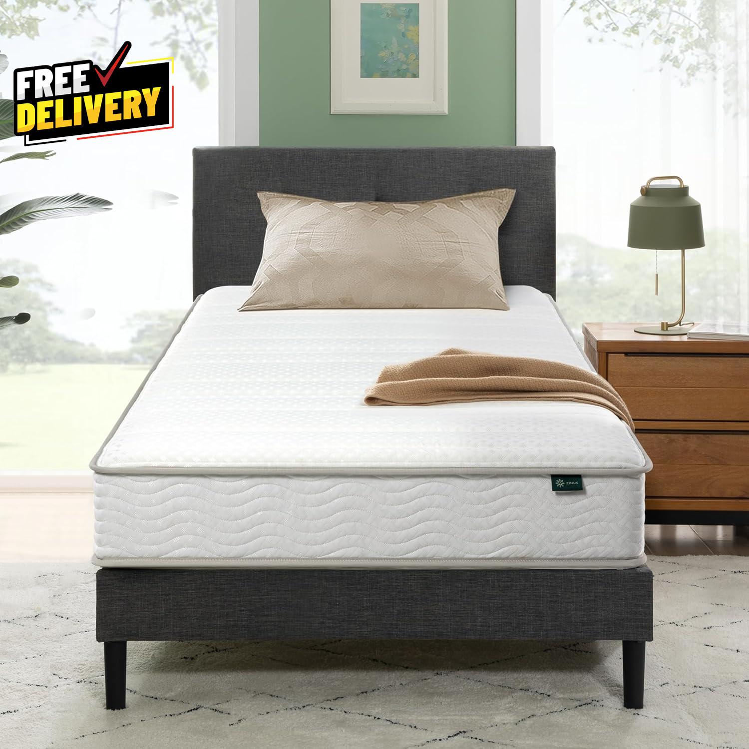 6 Inch Foam and Spring Hybrid Mattress New Version Twin XL Fiberglass Free M….