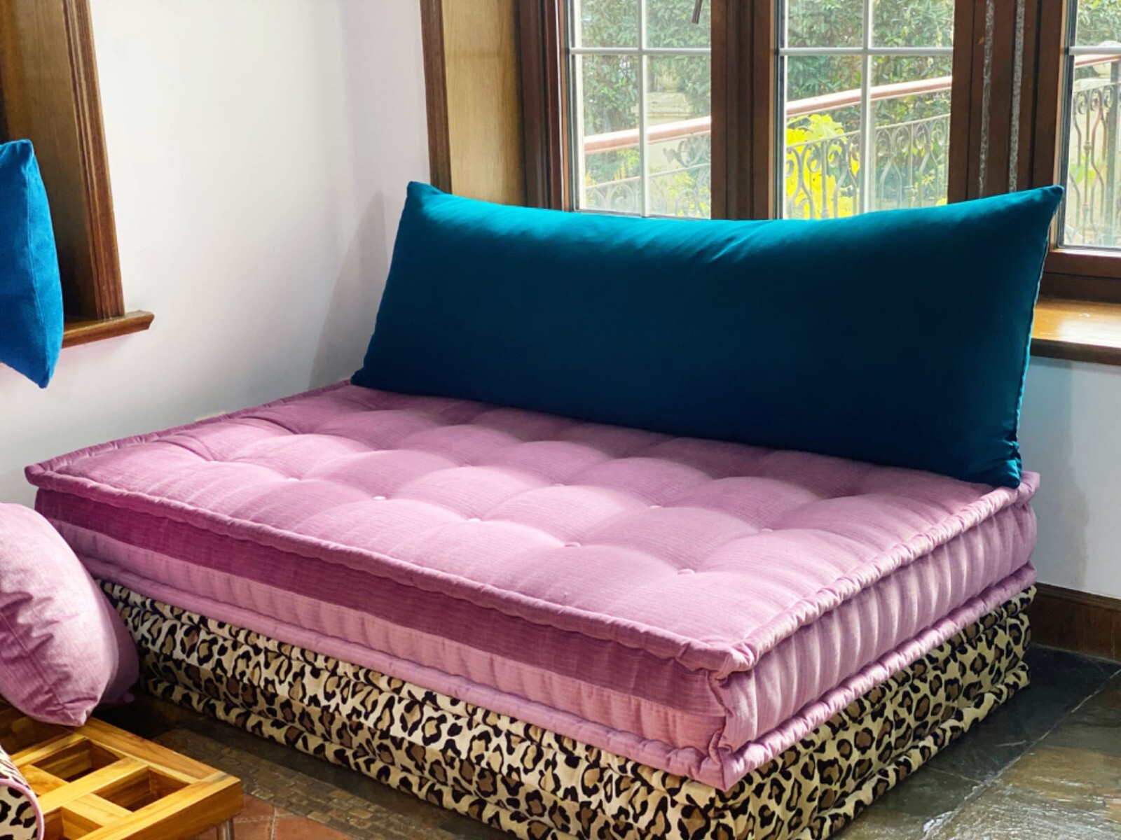 French Handmade Daybed Mah Jong Sofa Modular Sectional Sofa Couch Lounge Set