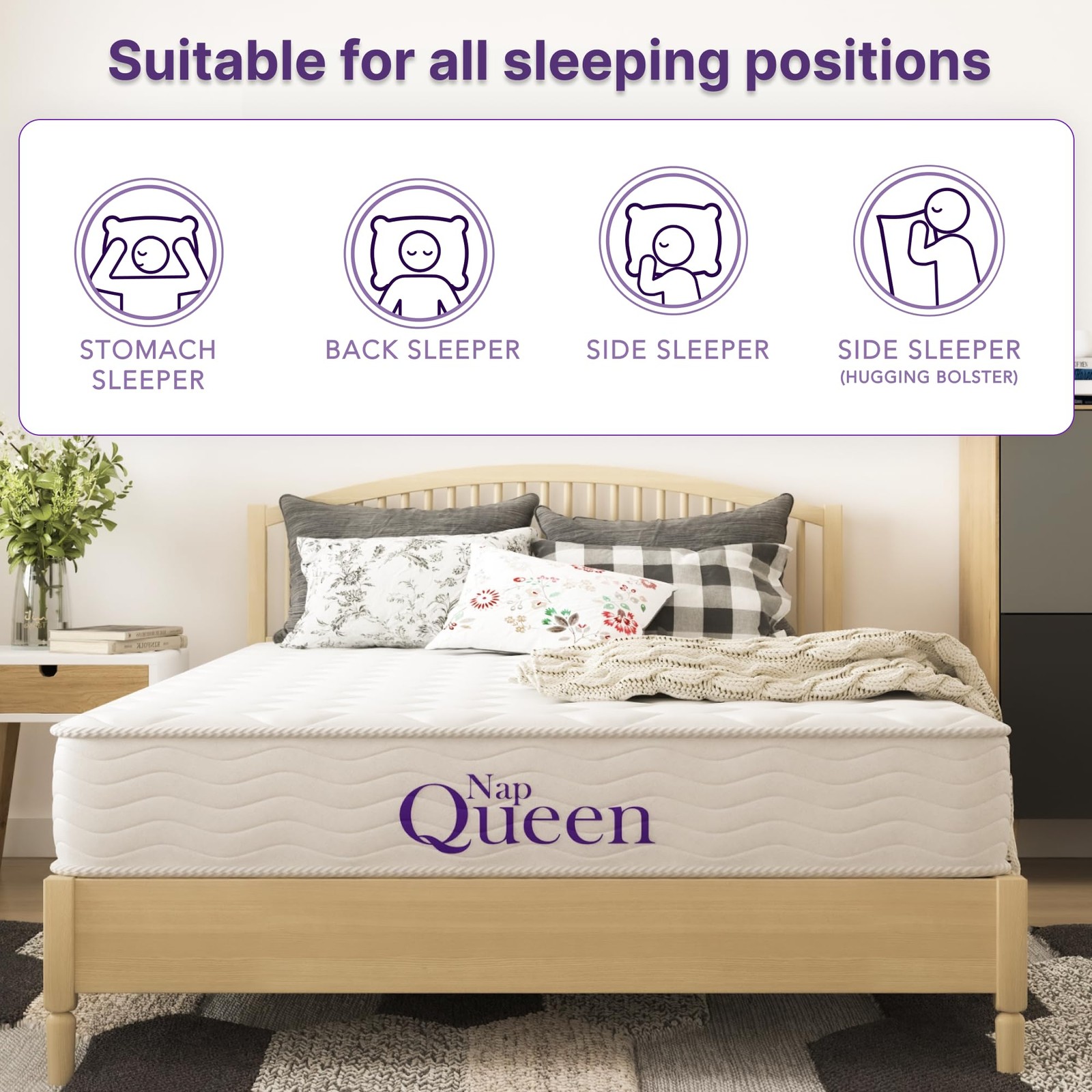 8 Inch Innerspring Full Size Medium Firm Memory Foam Mattress, Bed in a Box W…