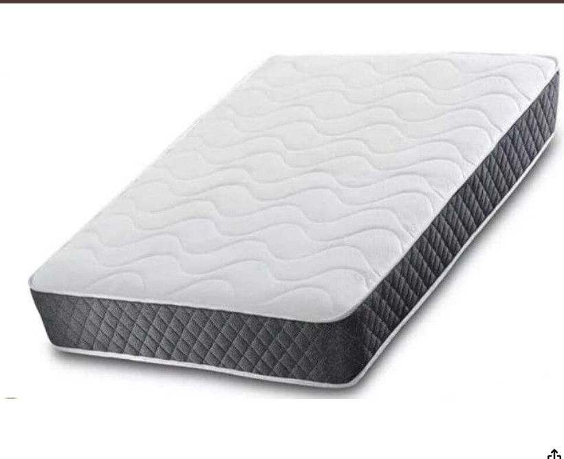 Black Luxury Budget mattress. Cool Touch, Quilted. Perfect for Bunk Beds, Cabin