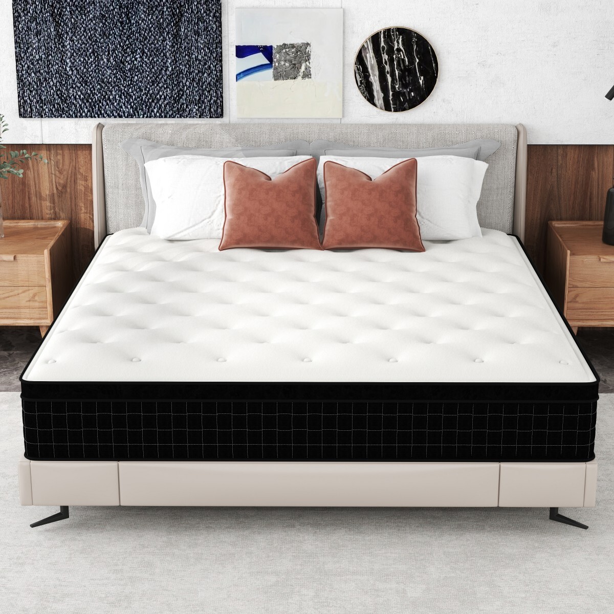 10″12″14″ Twin Full Queen King Size Mattress in a Box Hybrid Spring Memory Foam