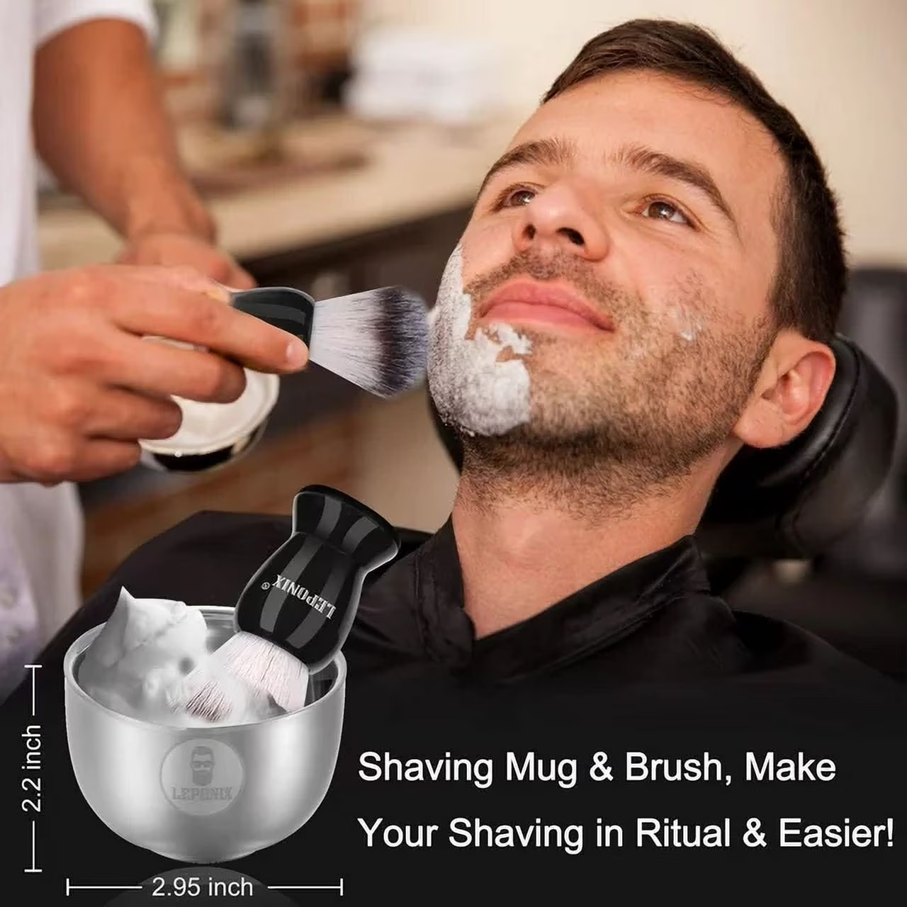 Straight Razor Shaving Kit, Includes 2 Packs Shaving Soap, Straight Edge Razor,