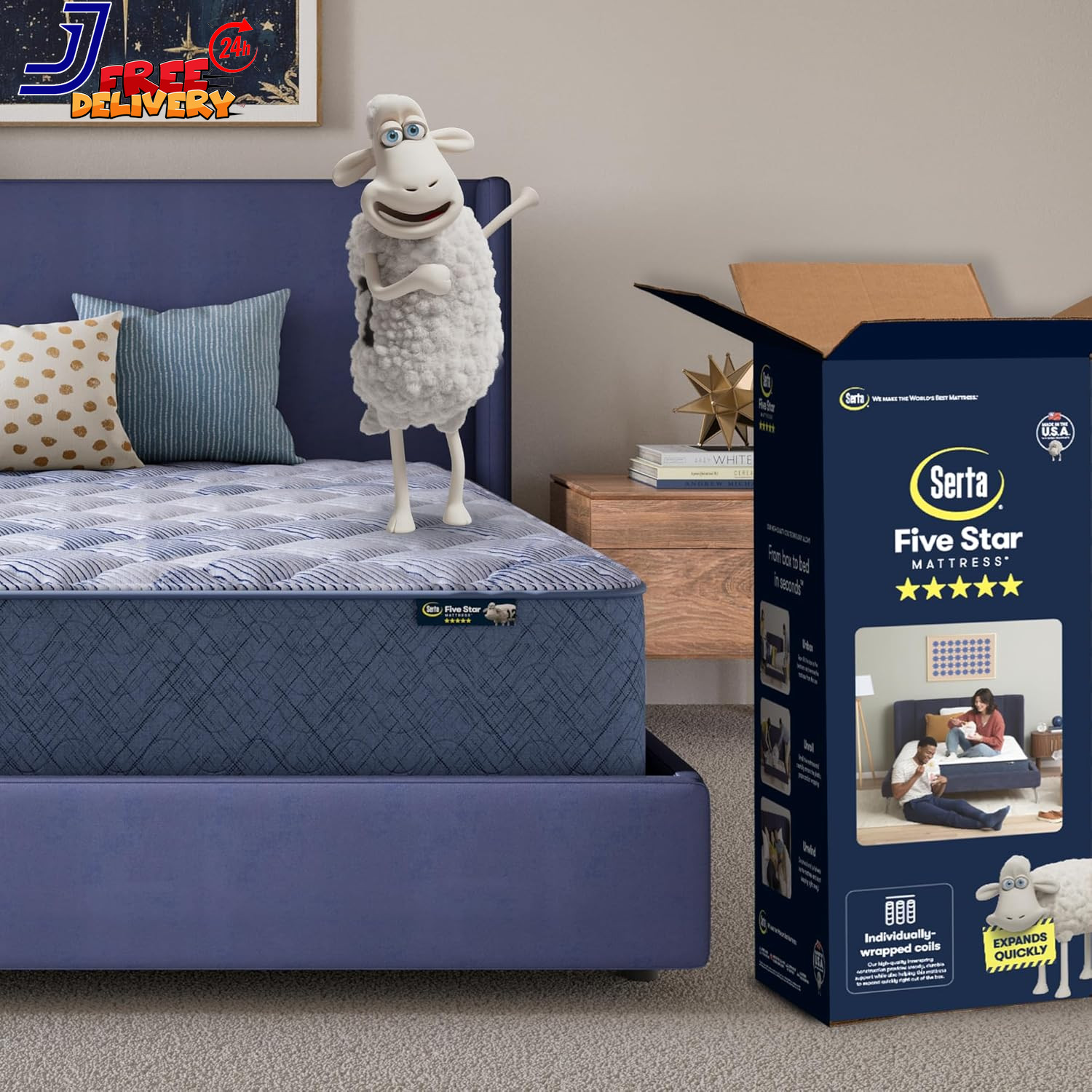 Five Star Mattress Tranquility 16″ Plush Pillow Top King Mattress Cooling Comfor