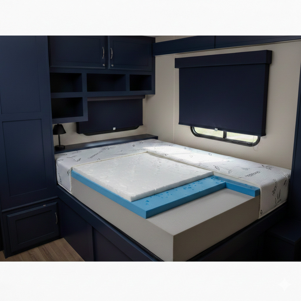 66″ x 80″ or 75″, 74″ Custom Foam Mattress Bed RV Trailer Camper Olympic Queen