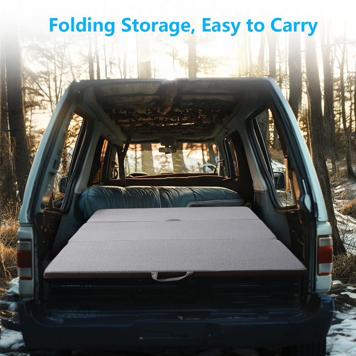Portable 4/6Inch Folding Mattress Topper with Machine Washable Corduroy Cover