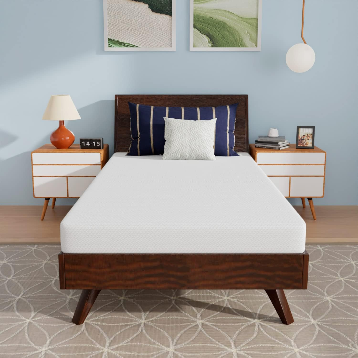 6 Inch Twin Gel Memory Foam Mattress Bamboo Charcoal Infused Mattress