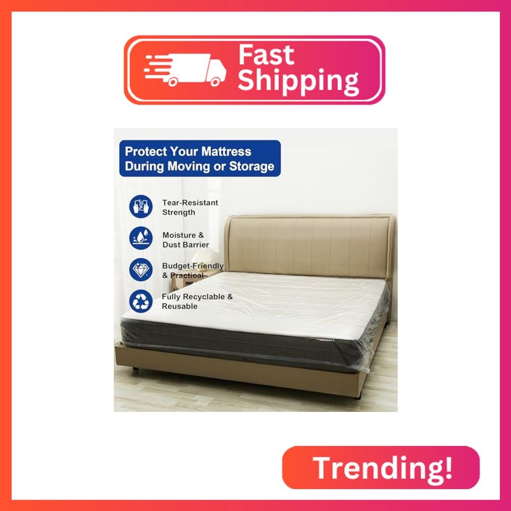 TopSoon Mattress Bag for Storage Mattress Disposal Bag King/Queen Size Clear