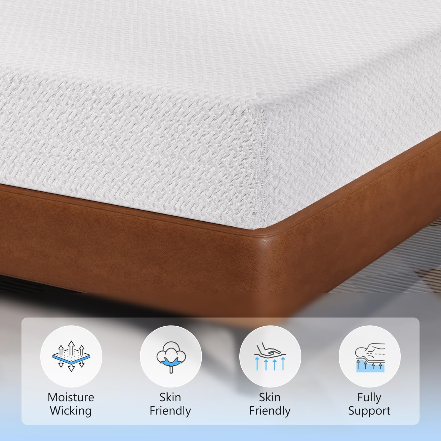 5 Inch Green Tea Full Cooling Gel Memory Foam Mattress/Medium-Firm Mattress for