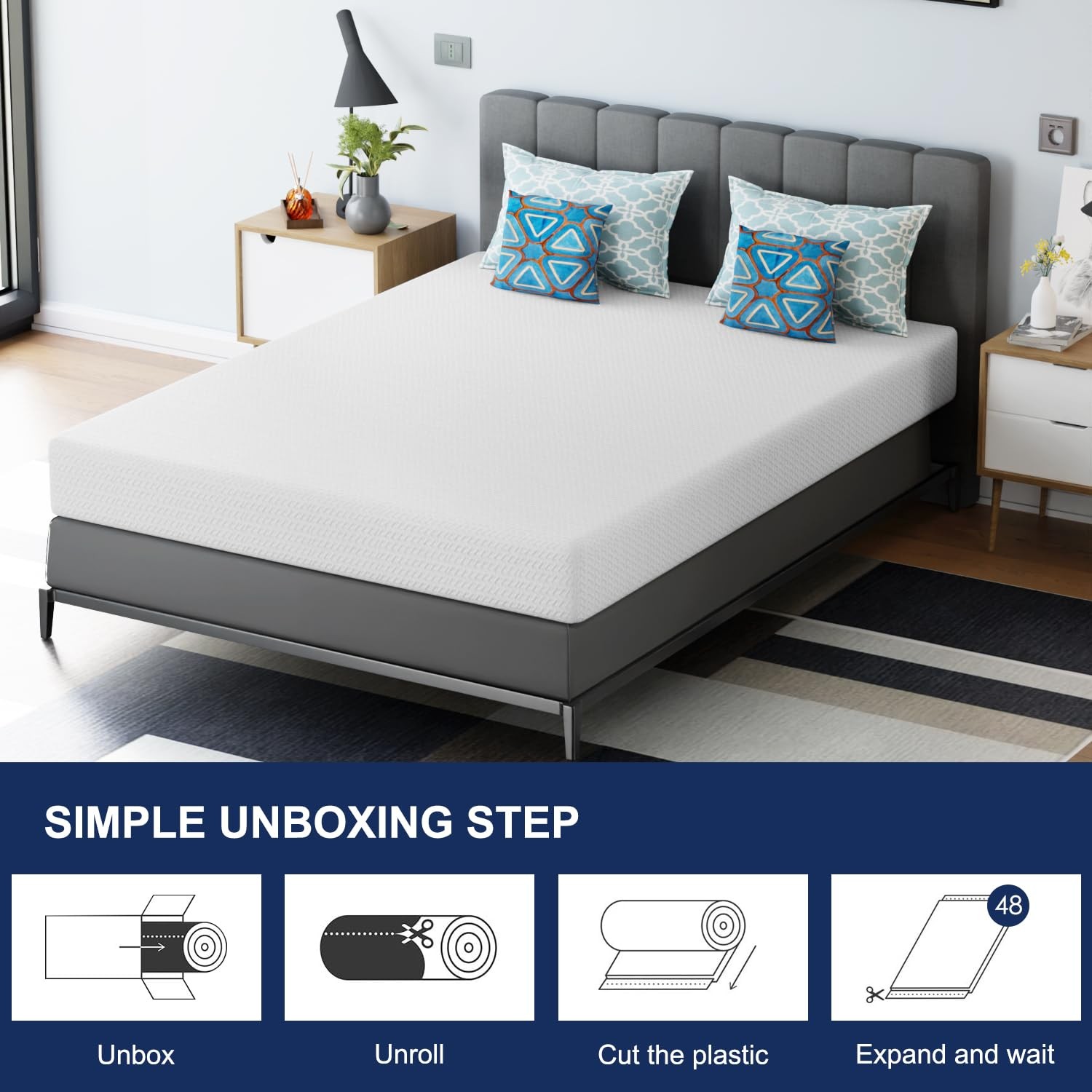 5 Inch Queen Cooling Memory Foam Mattress/Breathable Bed Mattress/Medium-Firm…