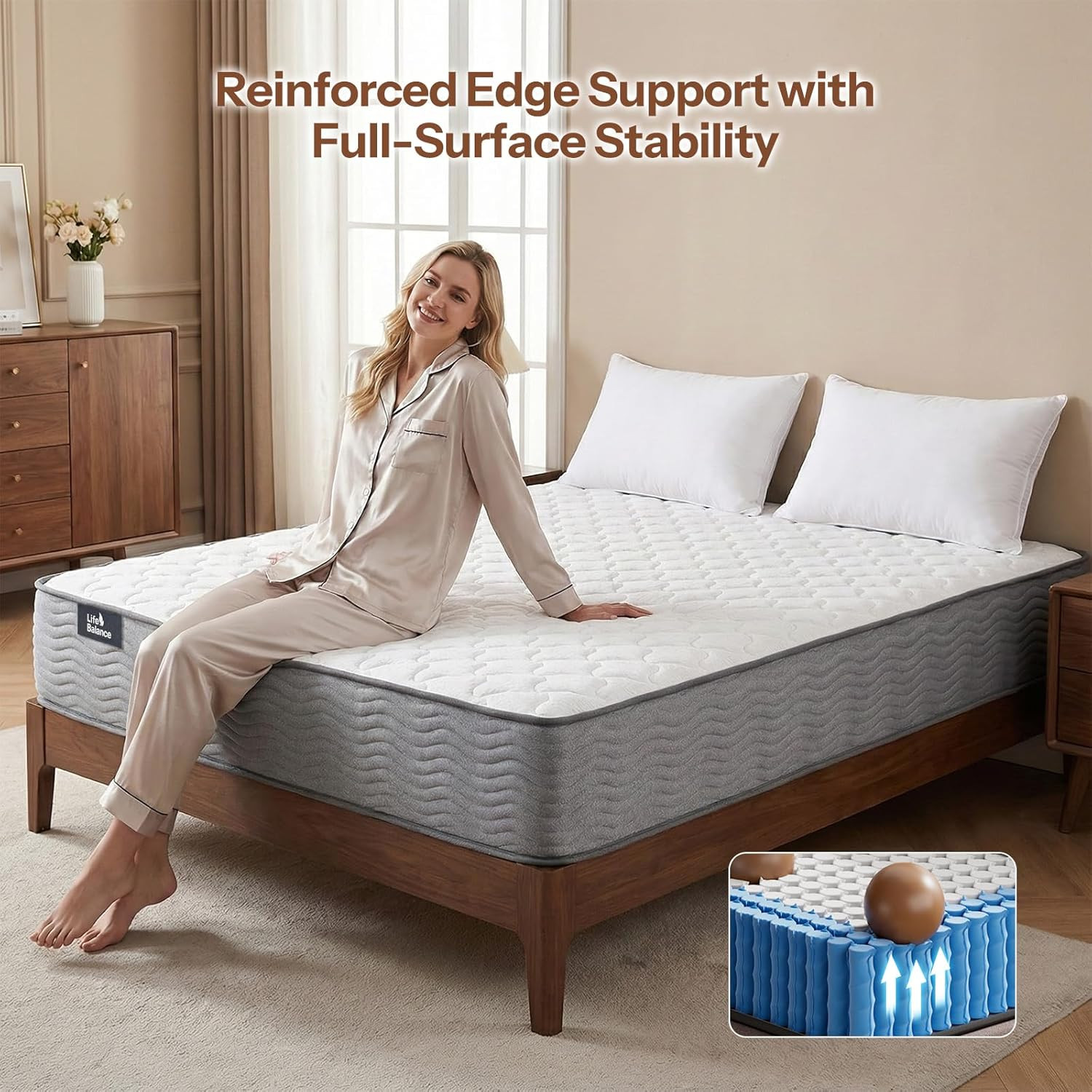 10 Inch Firm Hybrid Mattress – Safe Foams, Pressure Relief & Motion Isolation