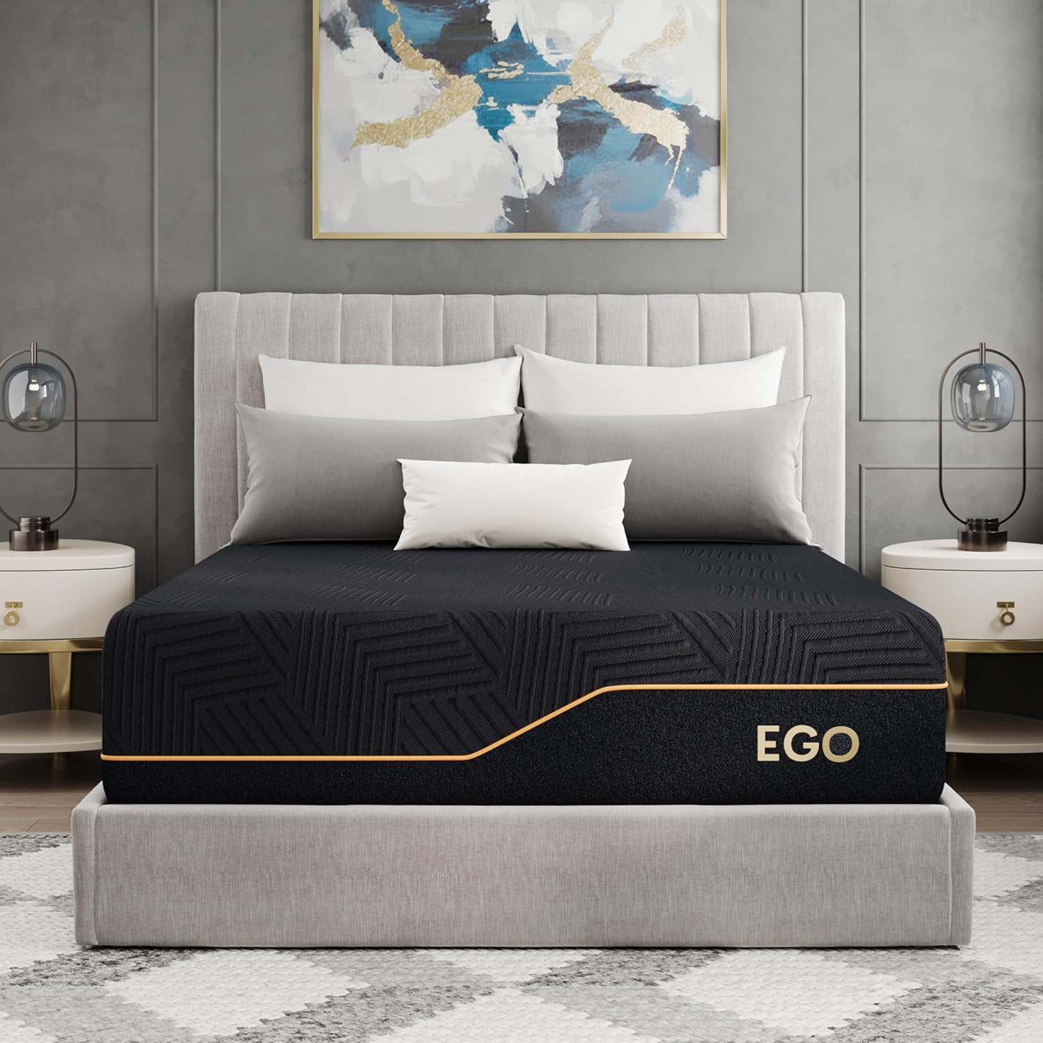 EGOHOME 14 Inch Hybrid Queen Size Mattress, Memory Foam Pocket Spring Mattress f