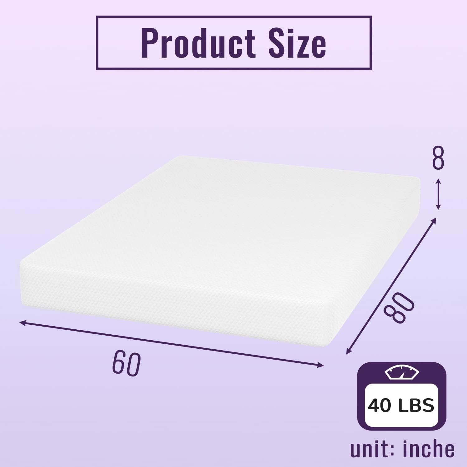 Queen 8-Inch Medium Firm Memory Foam Mattress – Breathable and Fiberglass Free