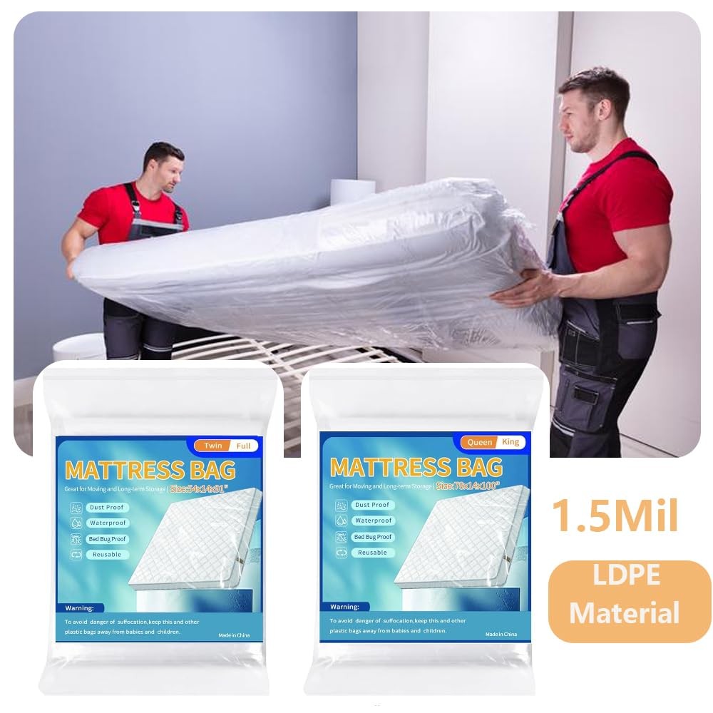 Mattress Bags for Moving Storage,Mattress Protector Cover, Queen/King, 1-pack