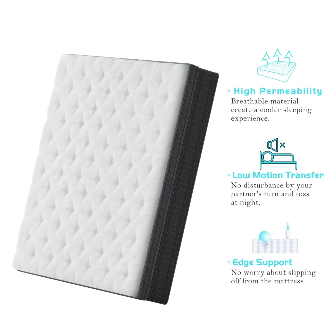 14″/12″ Twin Full Queen King Size Mattress in A Box Innerspring Luxury Foam Bed